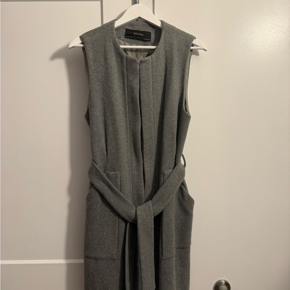 Zara Basic Gray Wool Blend Coat